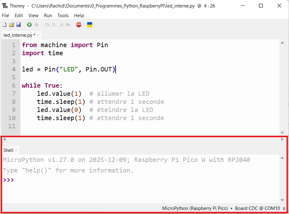 Thonny Port Selection
