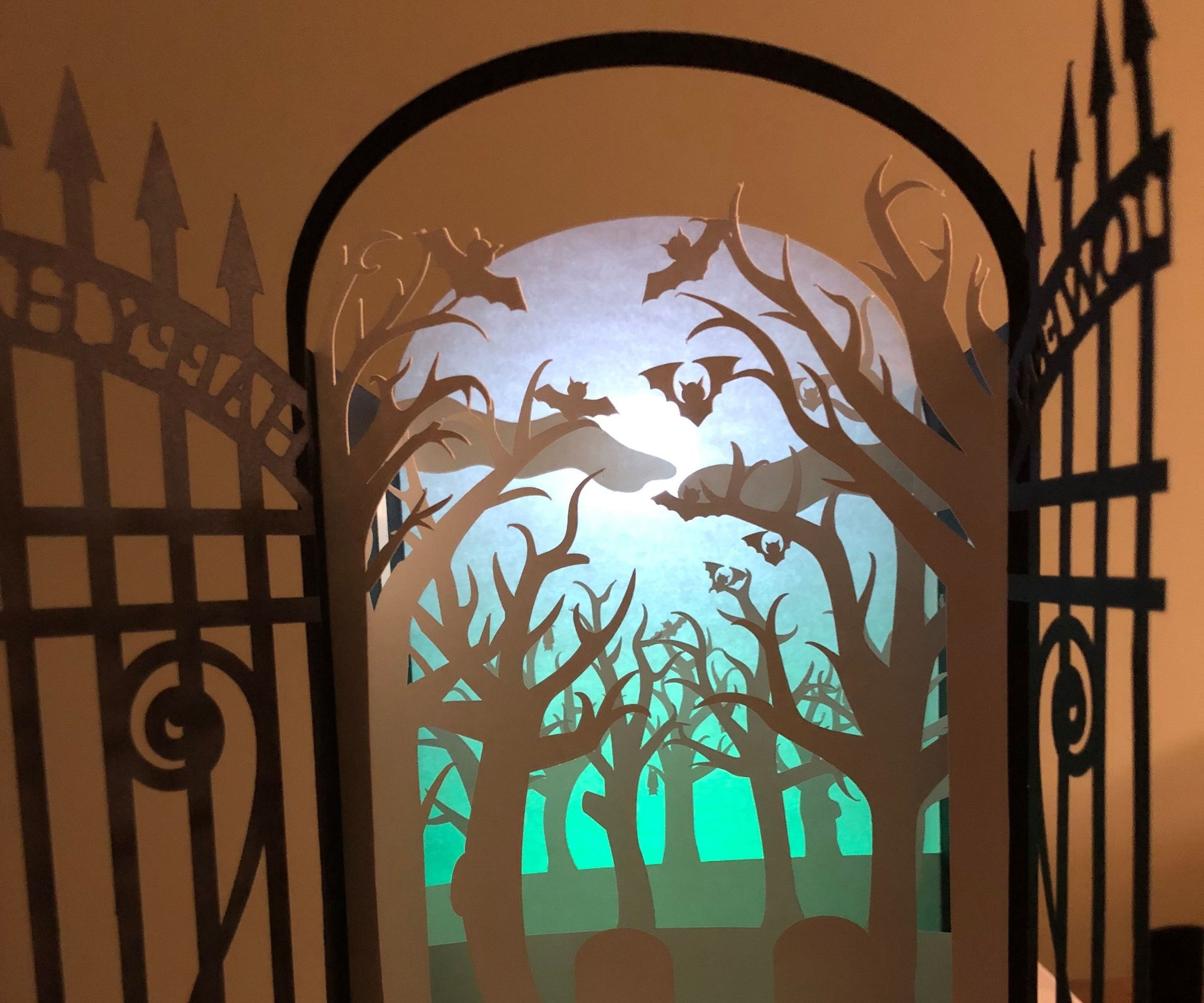 Spooky Cemetery Lightbox Card
