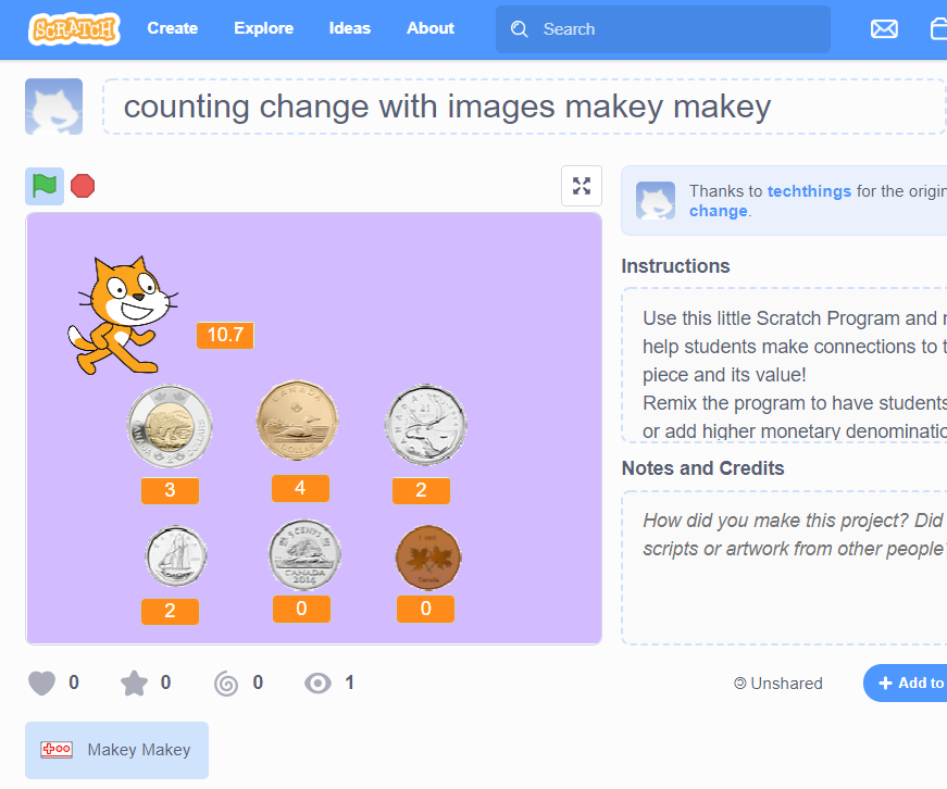 Counting Change With Makey Makey