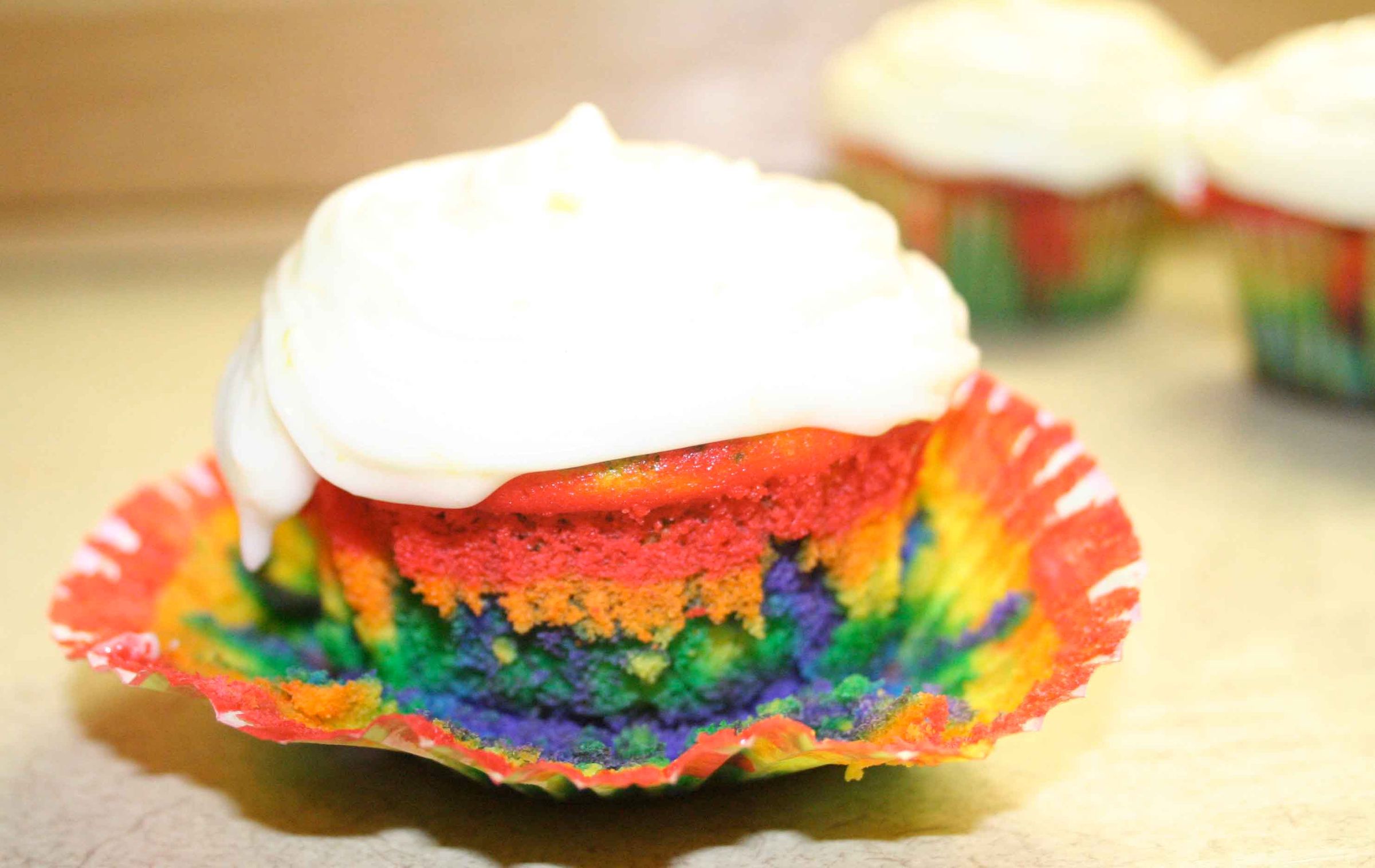 Lemon Rainbow Cupcakes!