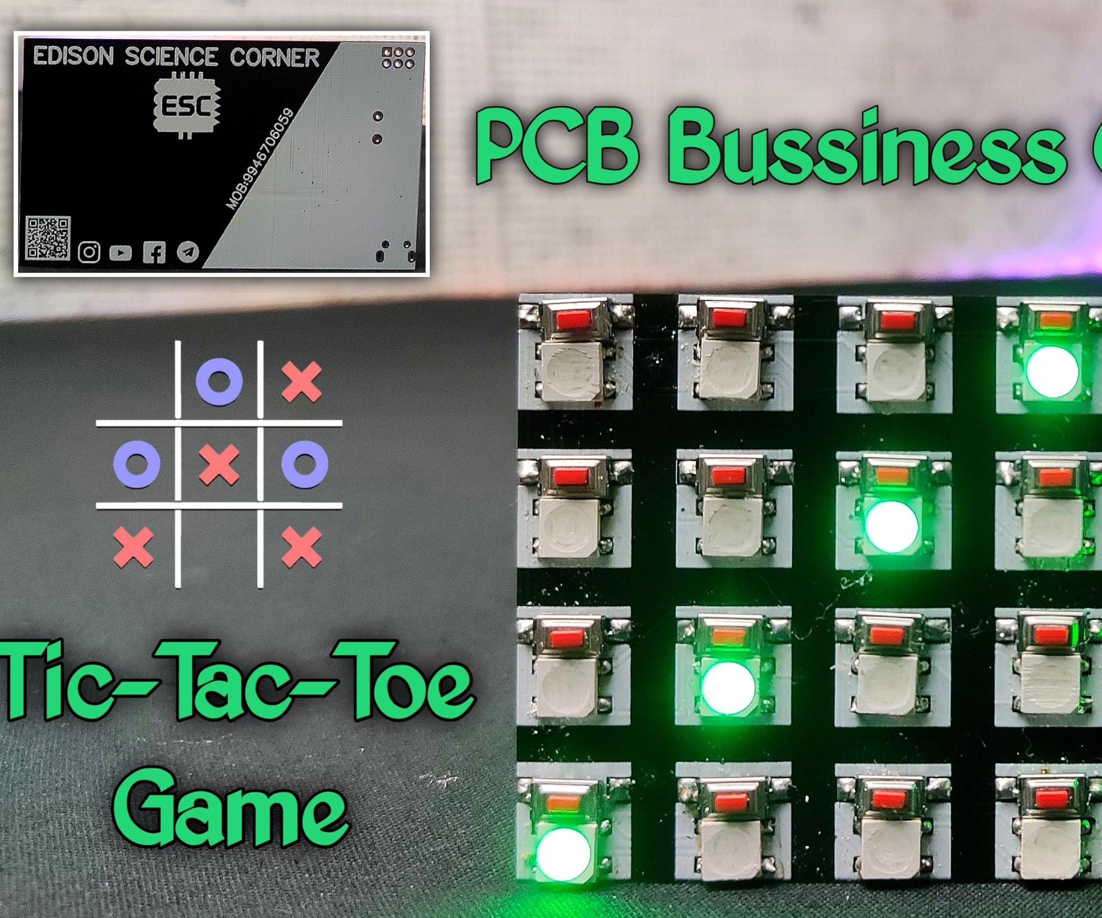 PCB Visiting Card With Tic Tac Toe Game 