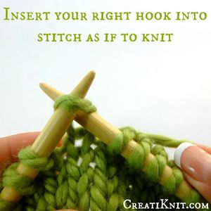 Insert Your Right Needle Into Your First Stitch As If to Knit