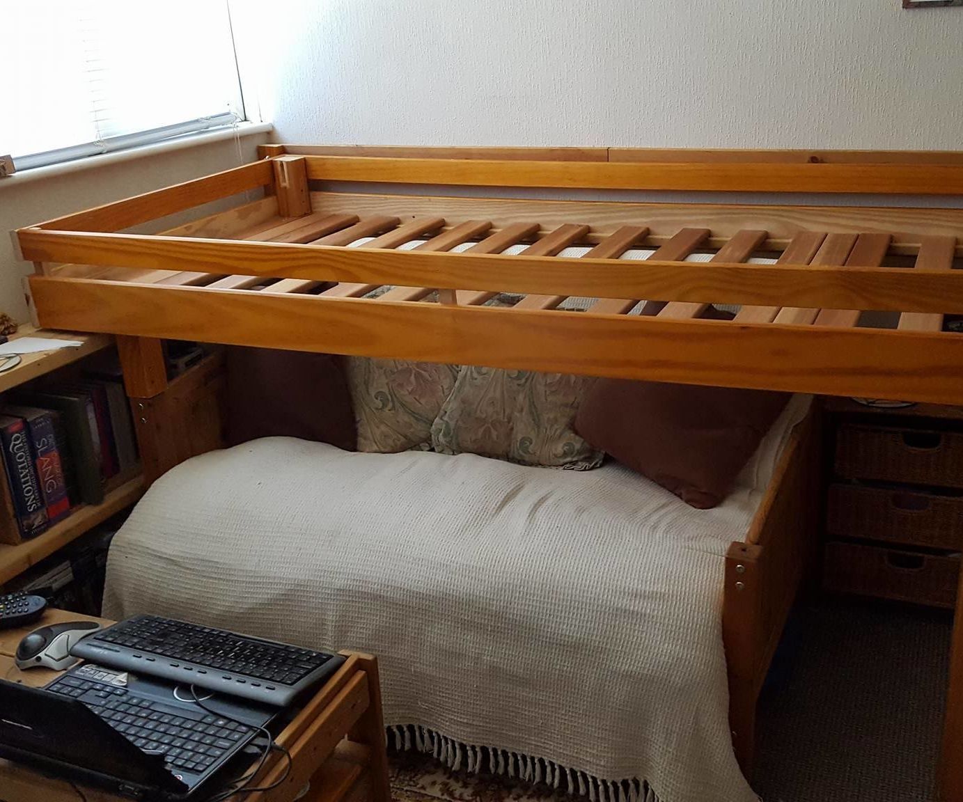 Wall Fold Bed From Reused Timber.