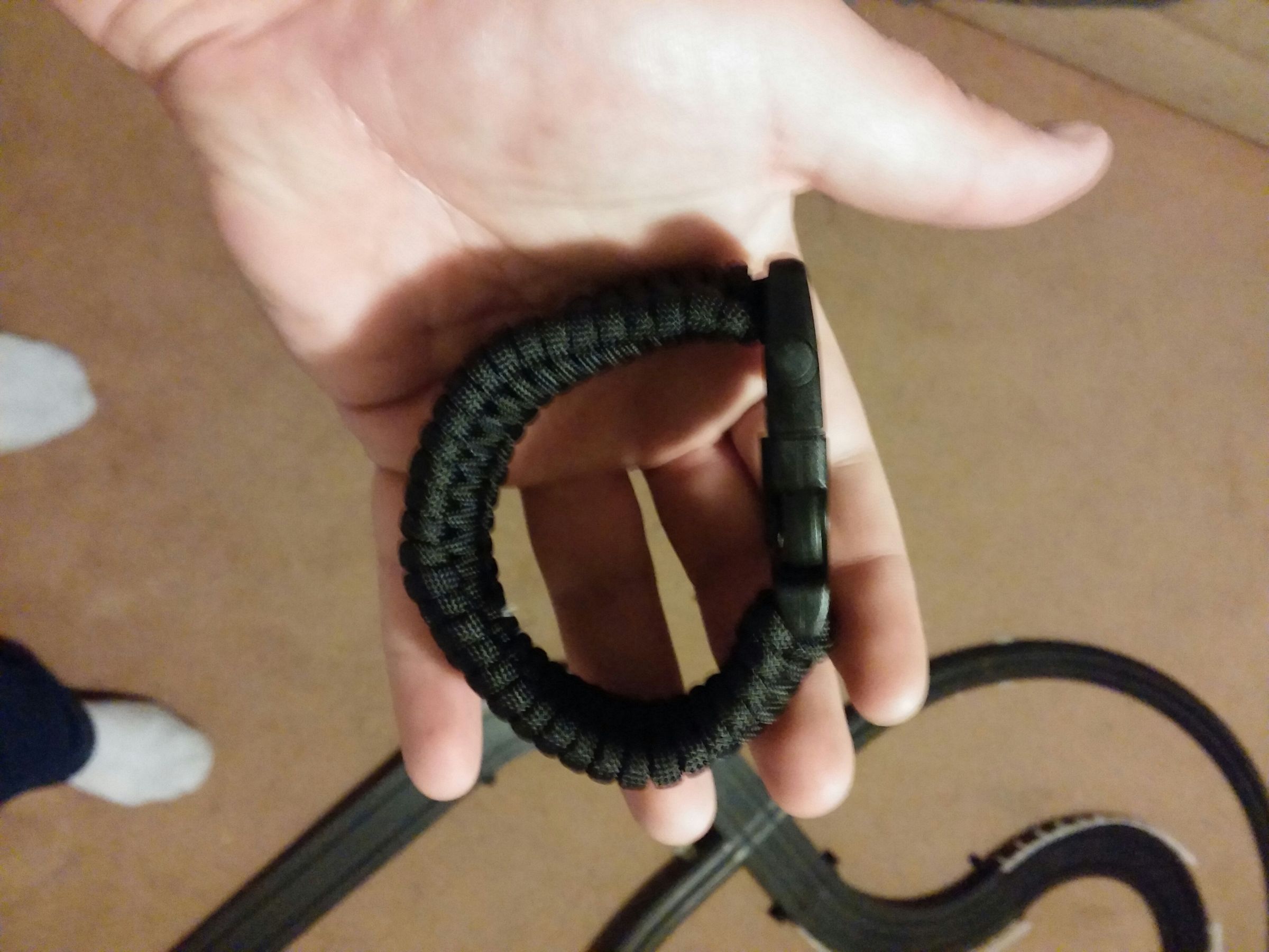 Failed Attempt- Ladder Rack Paracord Bracelet with fire starter and fishing kit.