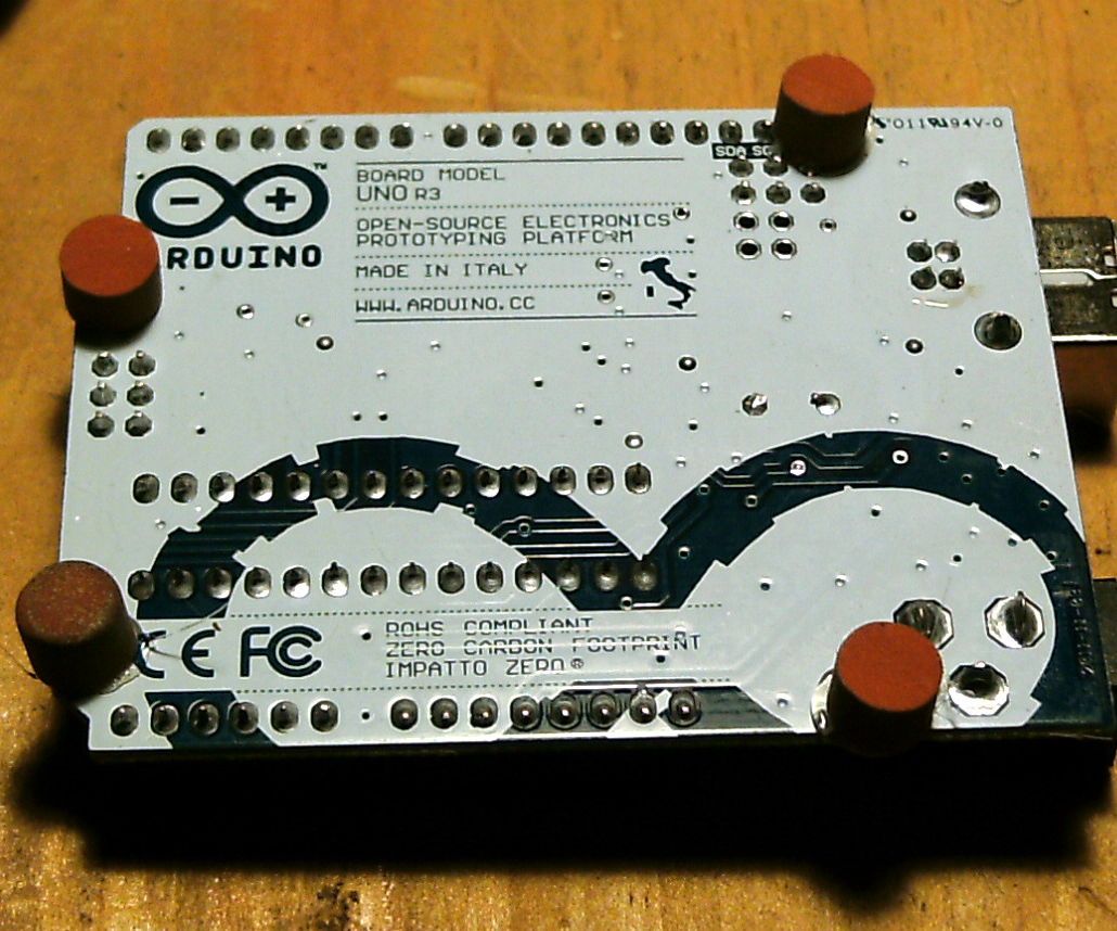 Hotgluing Erasers to an Arduino