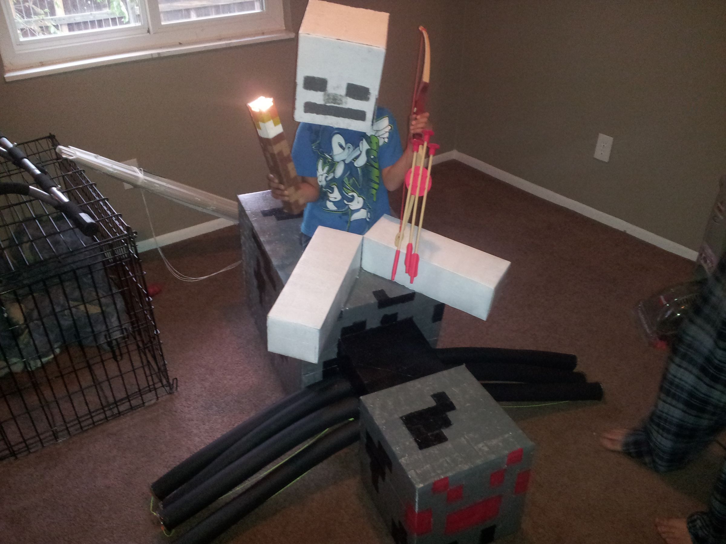 Minecraft Spider Jockey Children's Costume With Moving Legs and Head