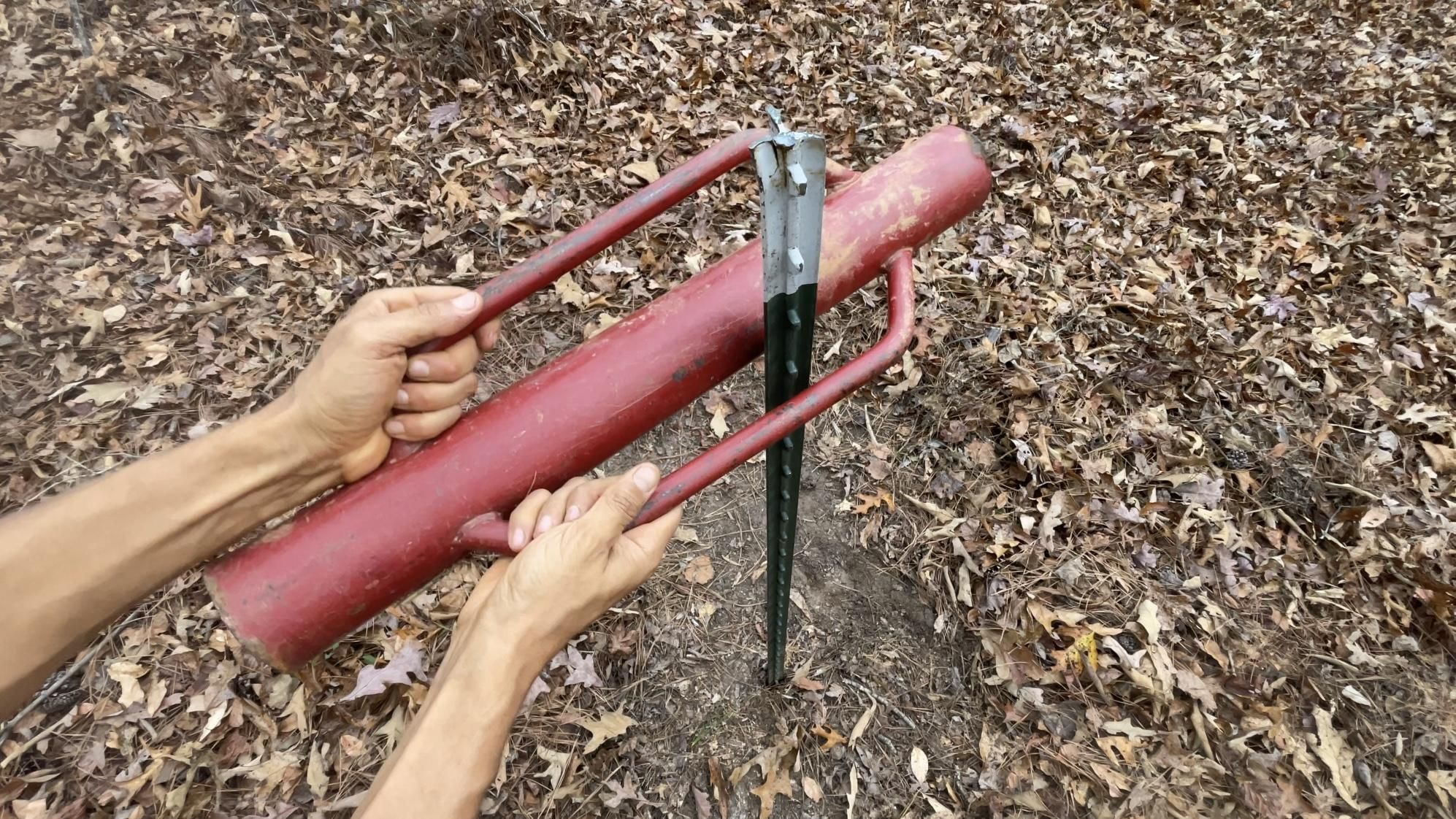 Fence Post Puller With Tpost Driver Hammering 3 Steps Instructables