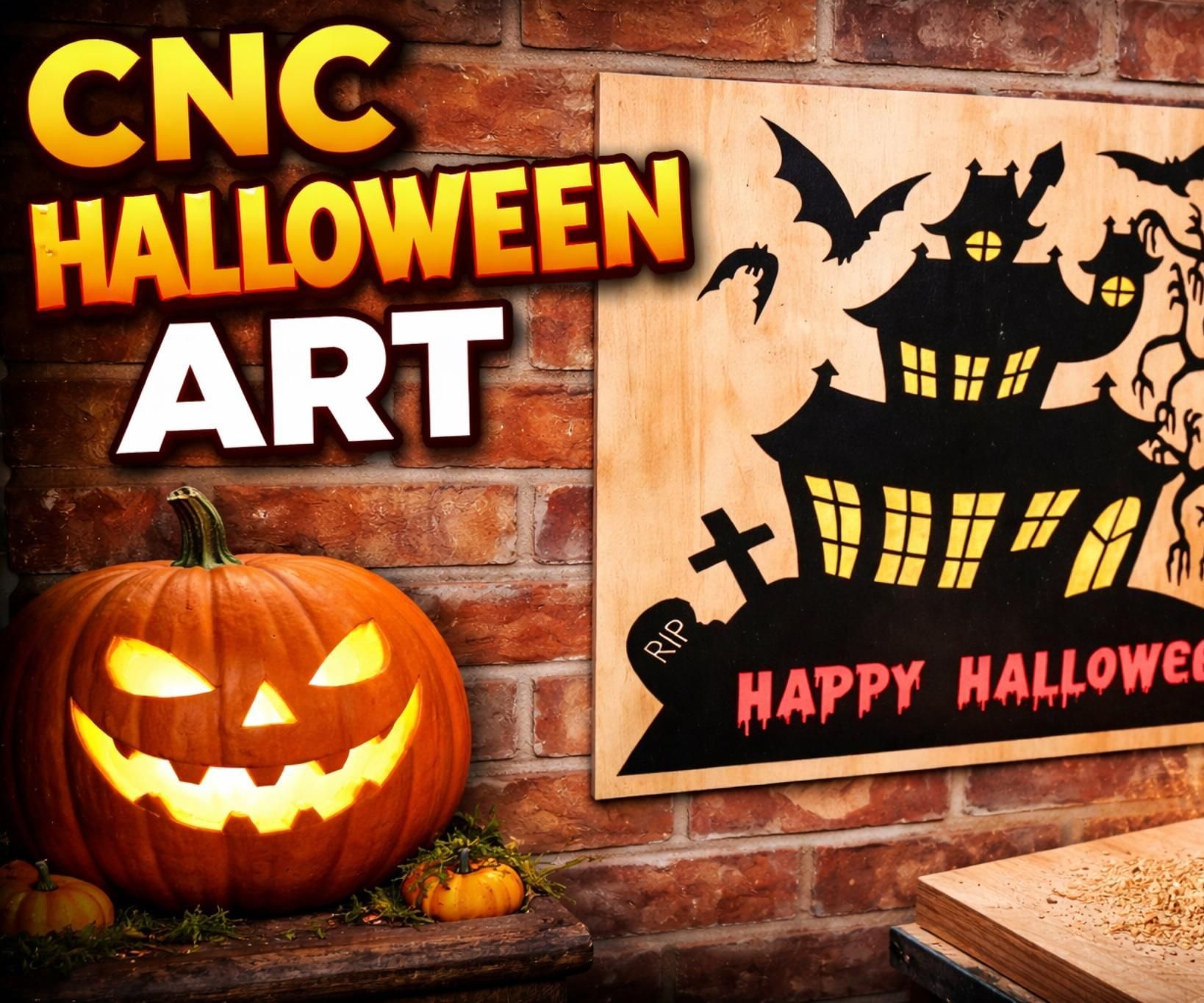 Halloween Spooky House Sign Free DXF File