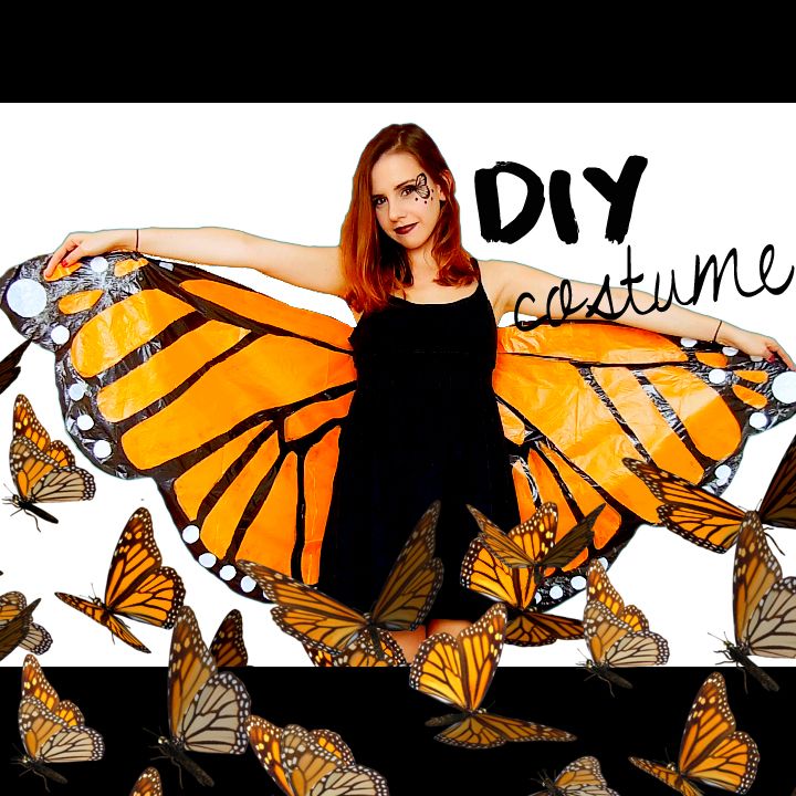 DIY Halloween Costume! Monarch Butterfly | Under 3$ With Garbage Bags!?