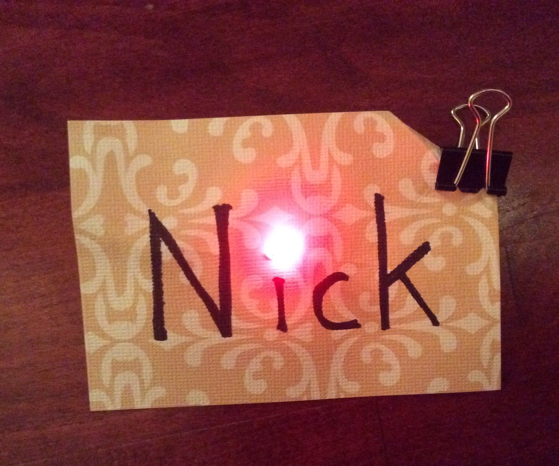 Paper Circuits - LED Name Tag