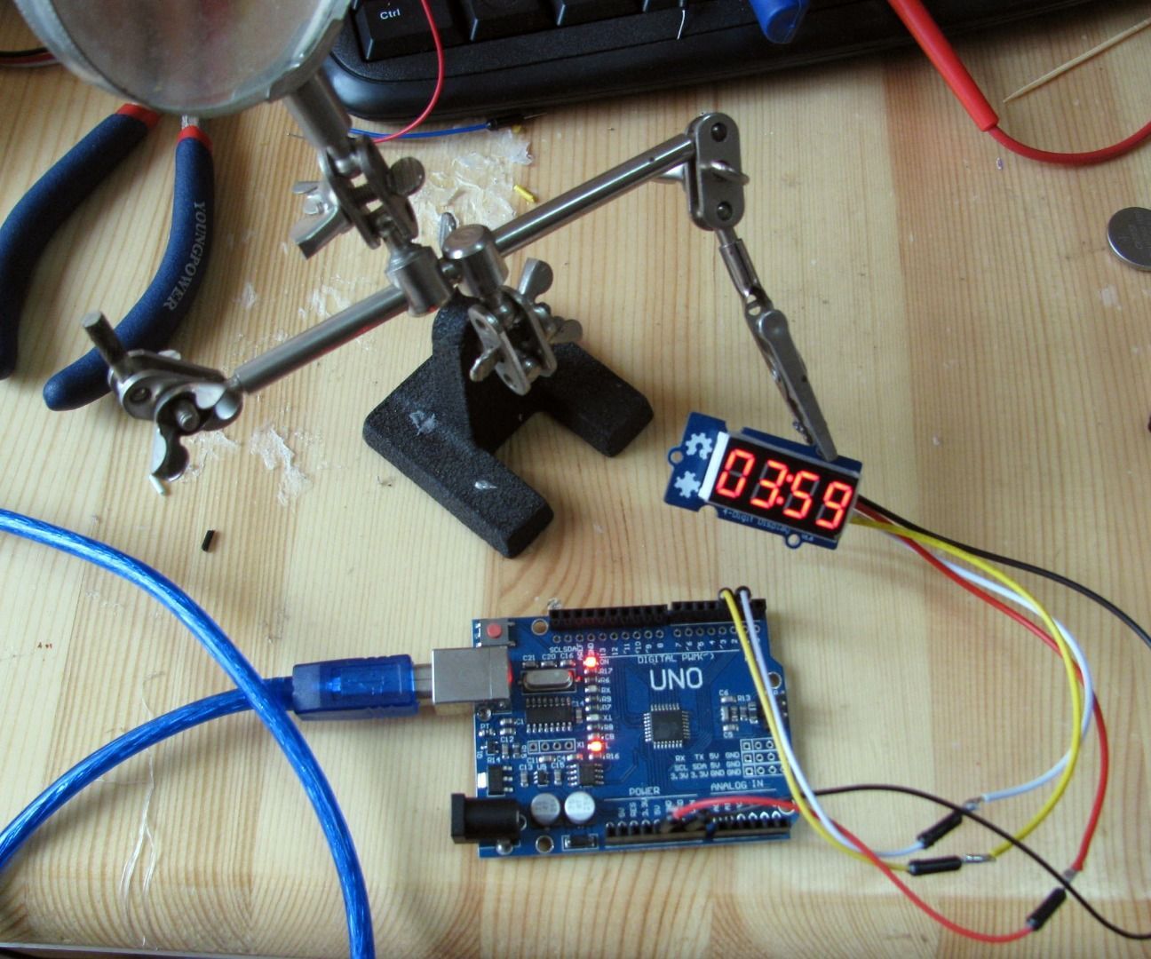 4 Digit Two Wire Display With Arduino