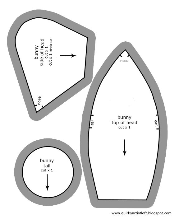 35+ floppy eared rabbit sewing pattern - DariaBraiden