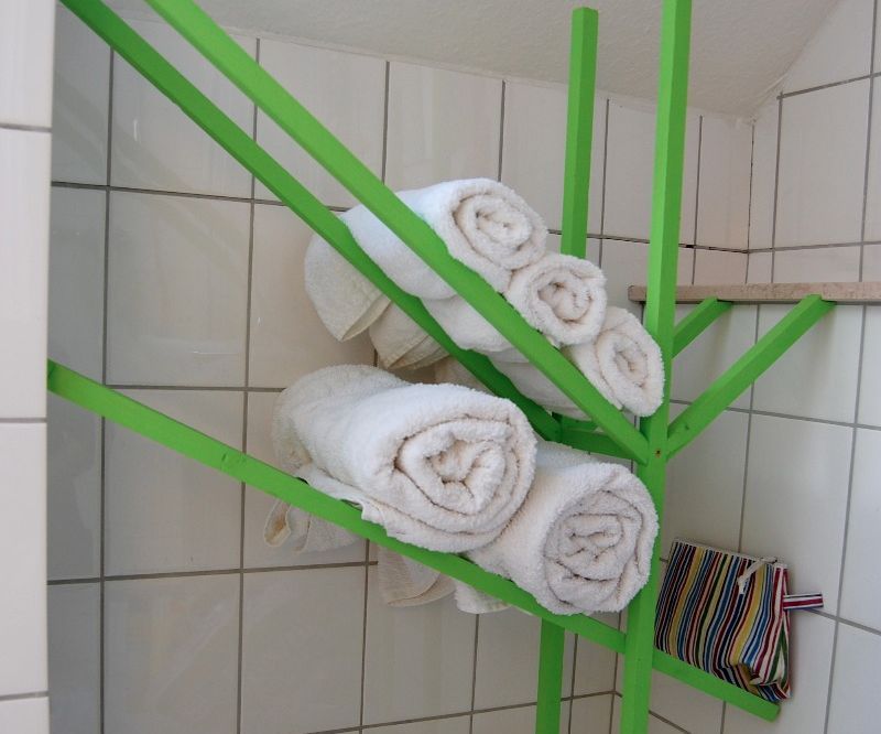 The Greenest Bathroom Rack