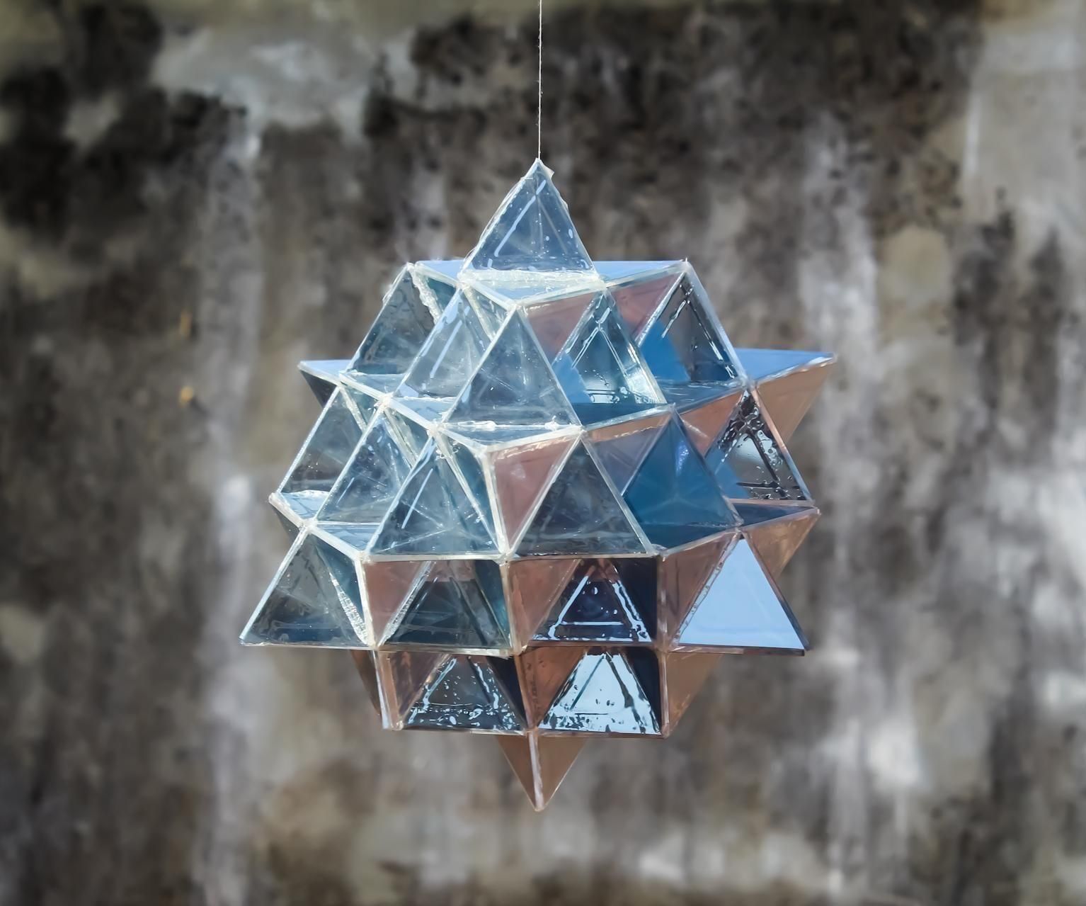 Laser-cut 64 Tetrahedron Made Out of Glass