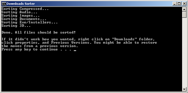 Batch File Downloads Sorter