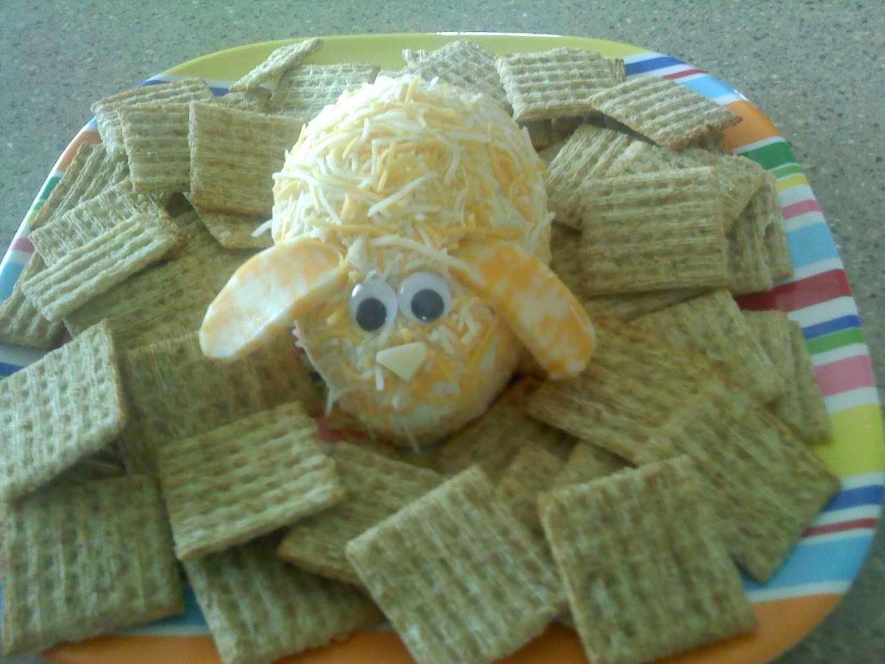 Bunny Rabbit Cheese Ball With Crackers