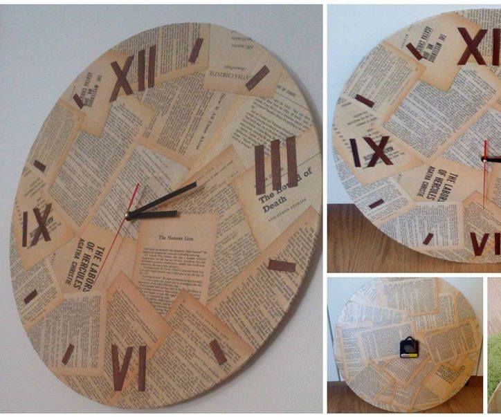 Vintage Book Cardboard Clock
