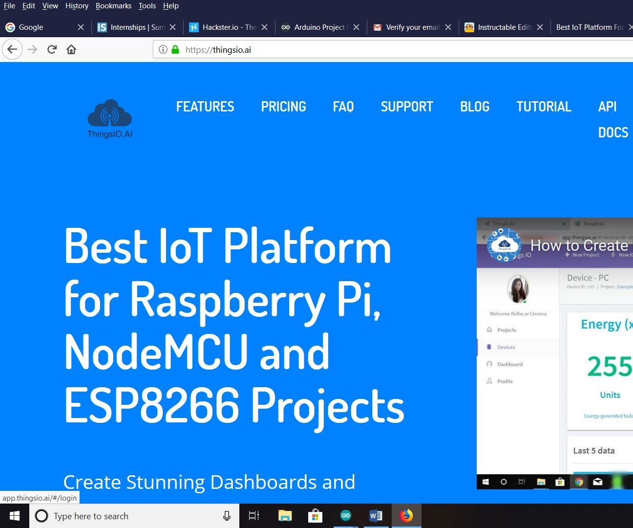 LDR Using Thingsai Cloud