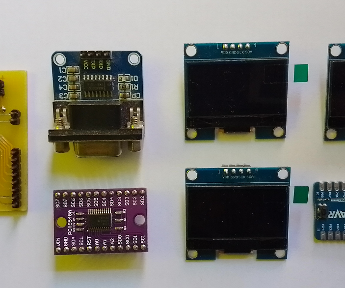 ATmega1608 Driving Multiple SH1106 Displays Using PCA9548A