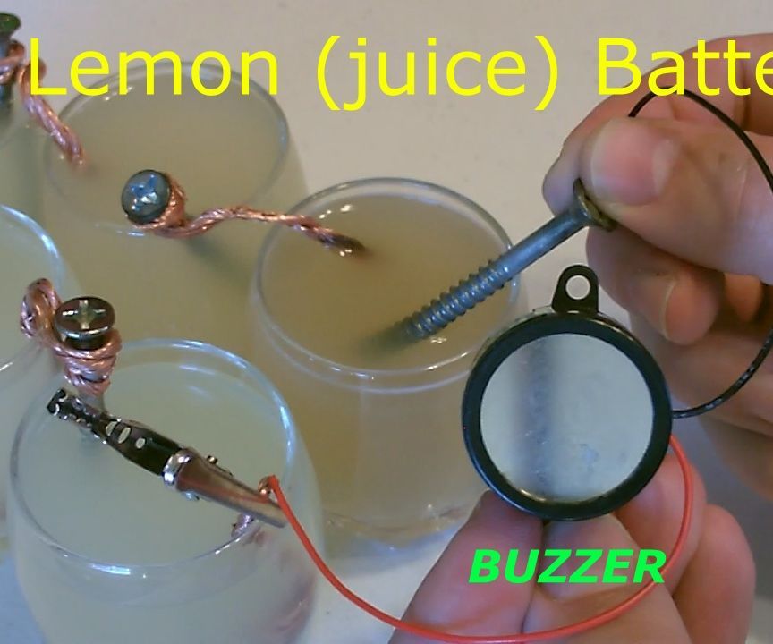 Homemade (lemon Juice) Battery! Powers Electric Buzzer and More! Lemon Battery - Easy DIY