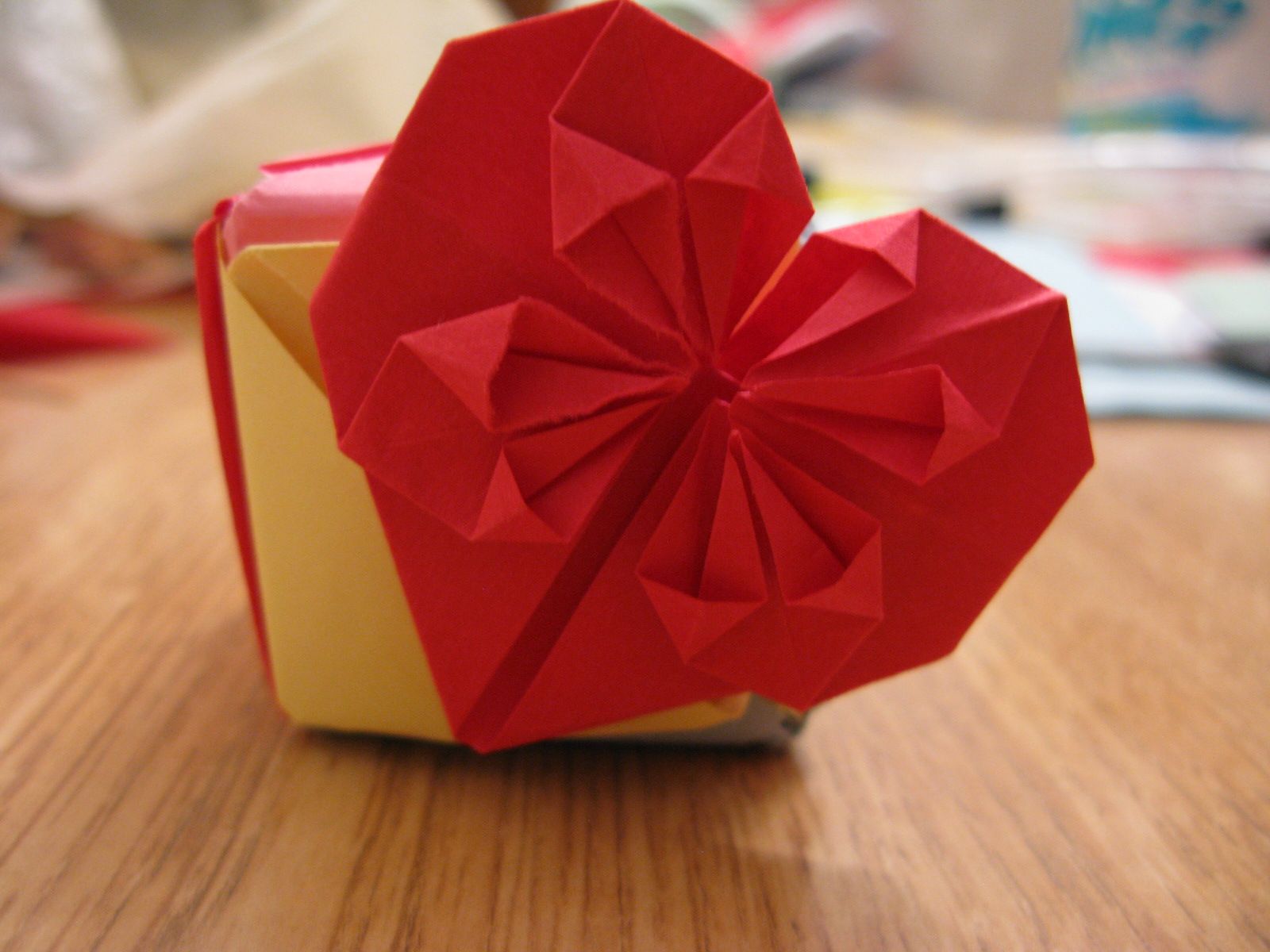 Simple decorative origami heart / book mark