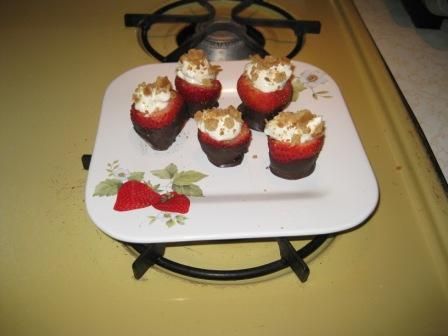 Chocolate Dipped Cheesecake Strawberries