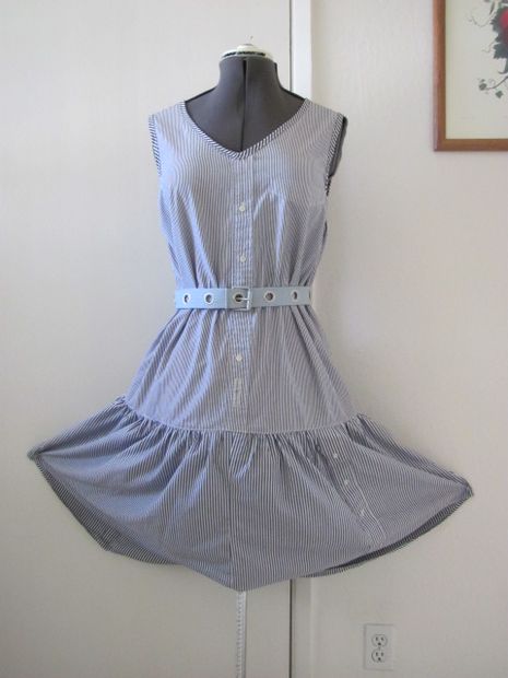 diy men's shirt to dress Turn Mens Shirt into A Dress