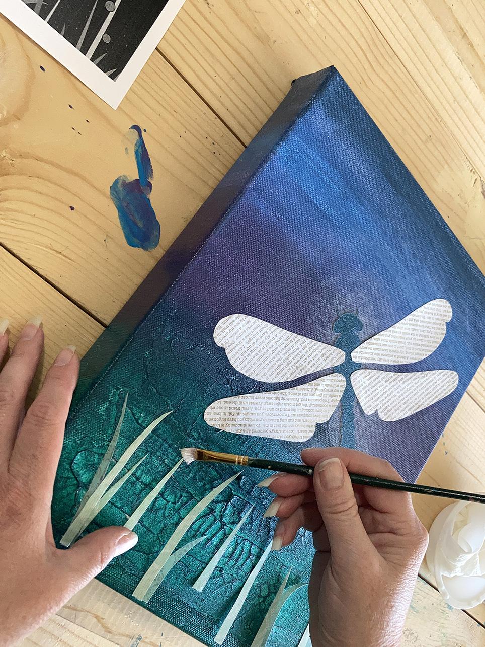 Gluing Down the Paper Pieces