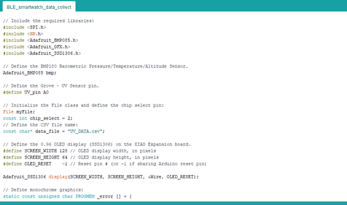 Collecting and Storing UV Radiation and Weather Data W/ XIAO BLE