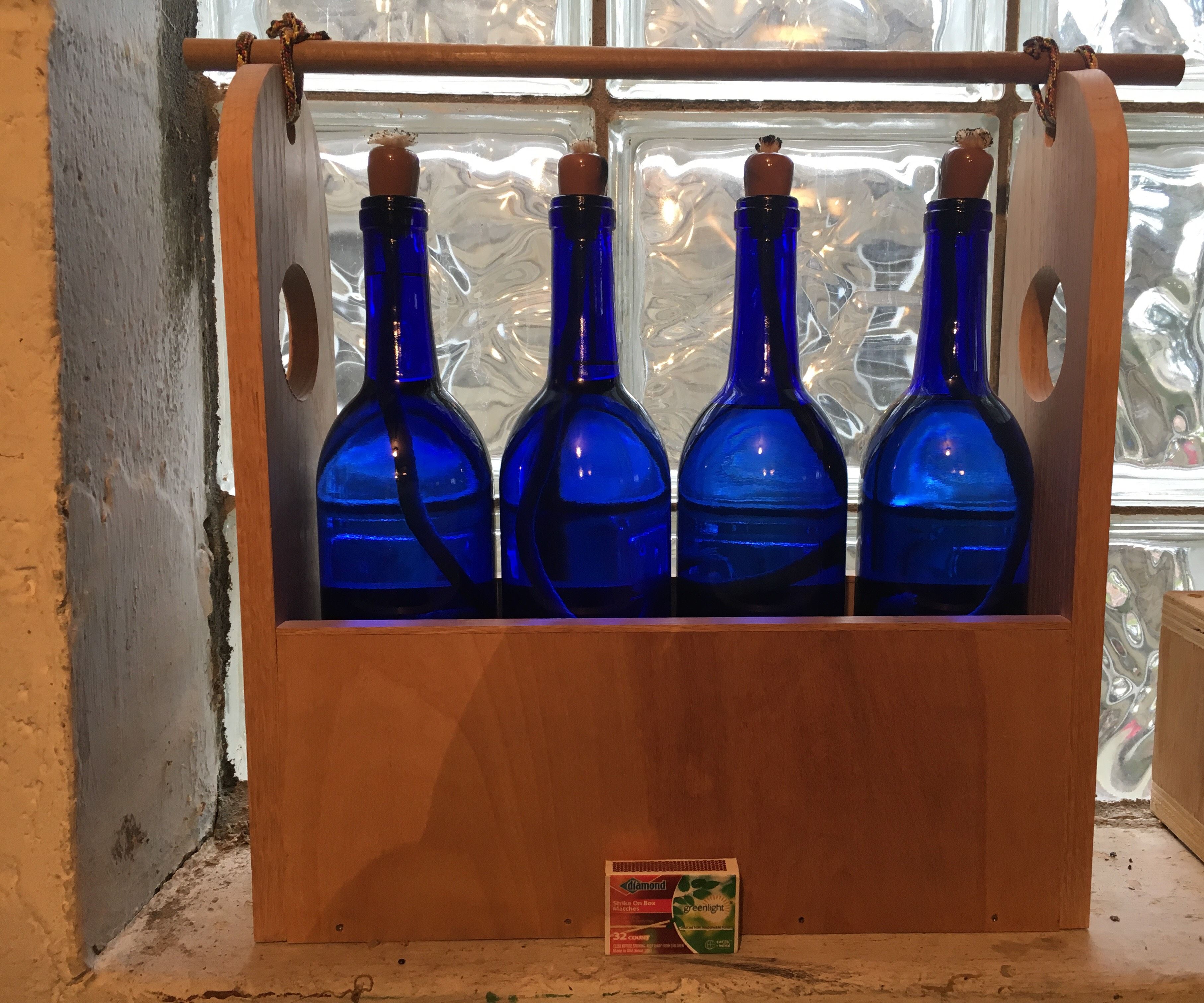 Caddy for Wine Bottle Tiki Torches