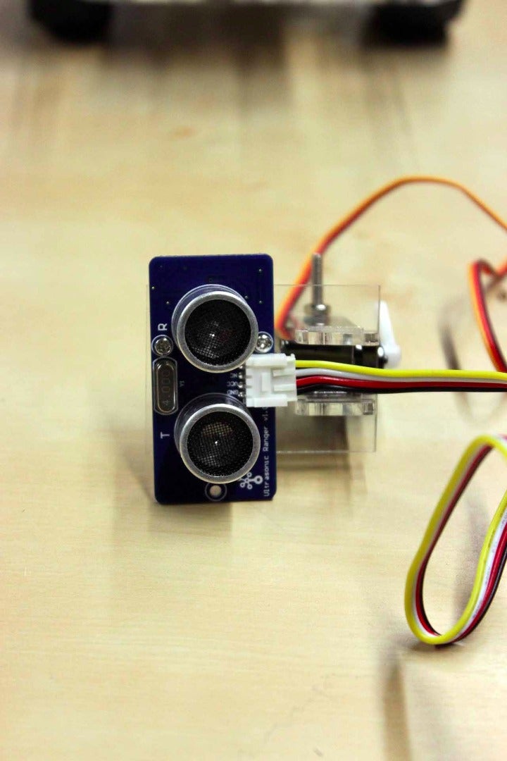 Attach the GoPiGo Ultrasonic Sensor.