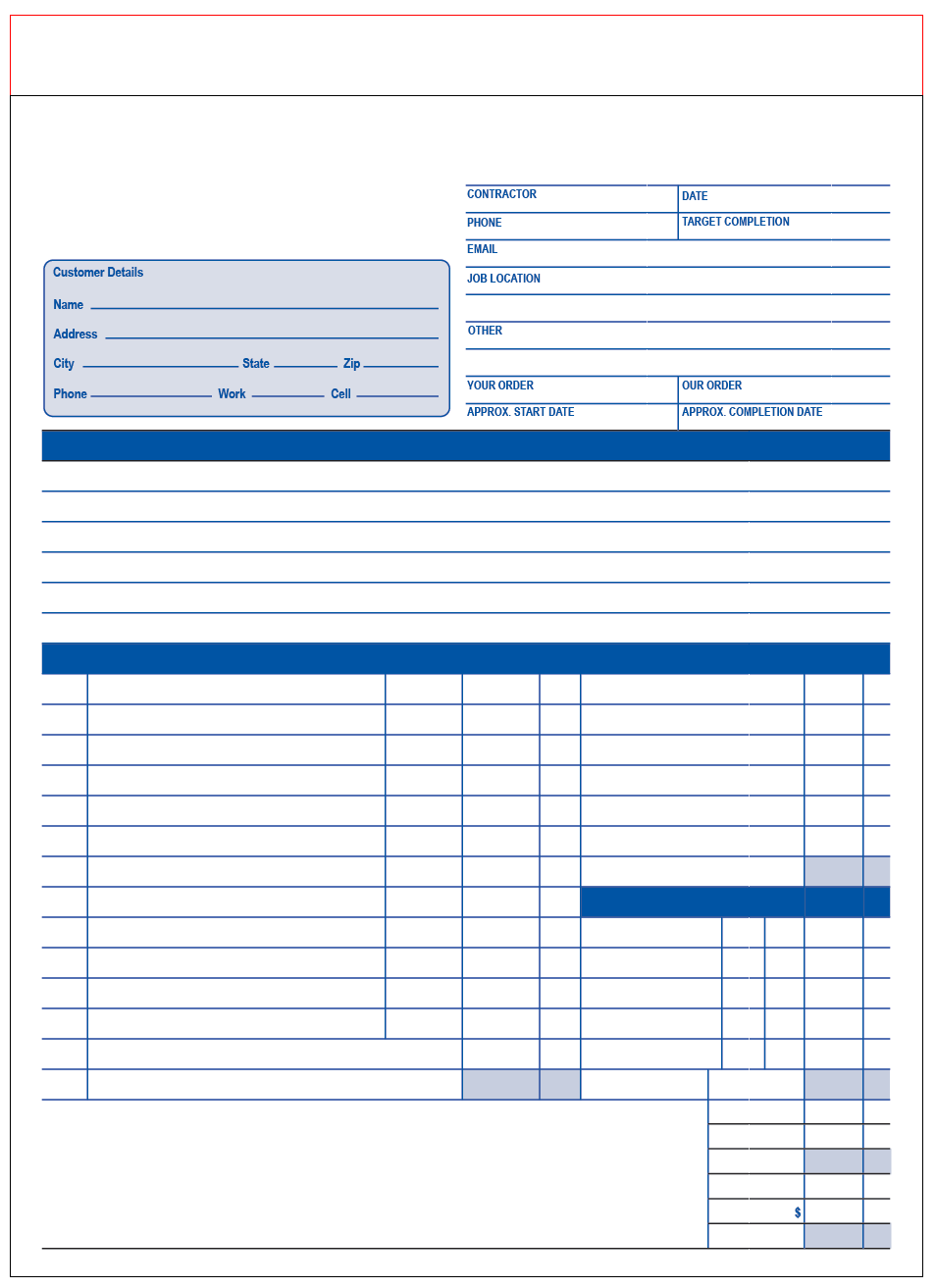 Add Customer Contact Info Area