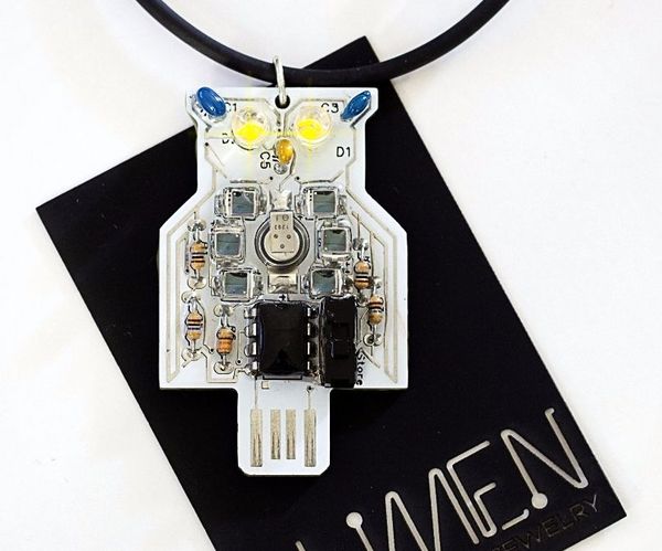 Solar Powered Owl Blinky LED Pendant Jewelry