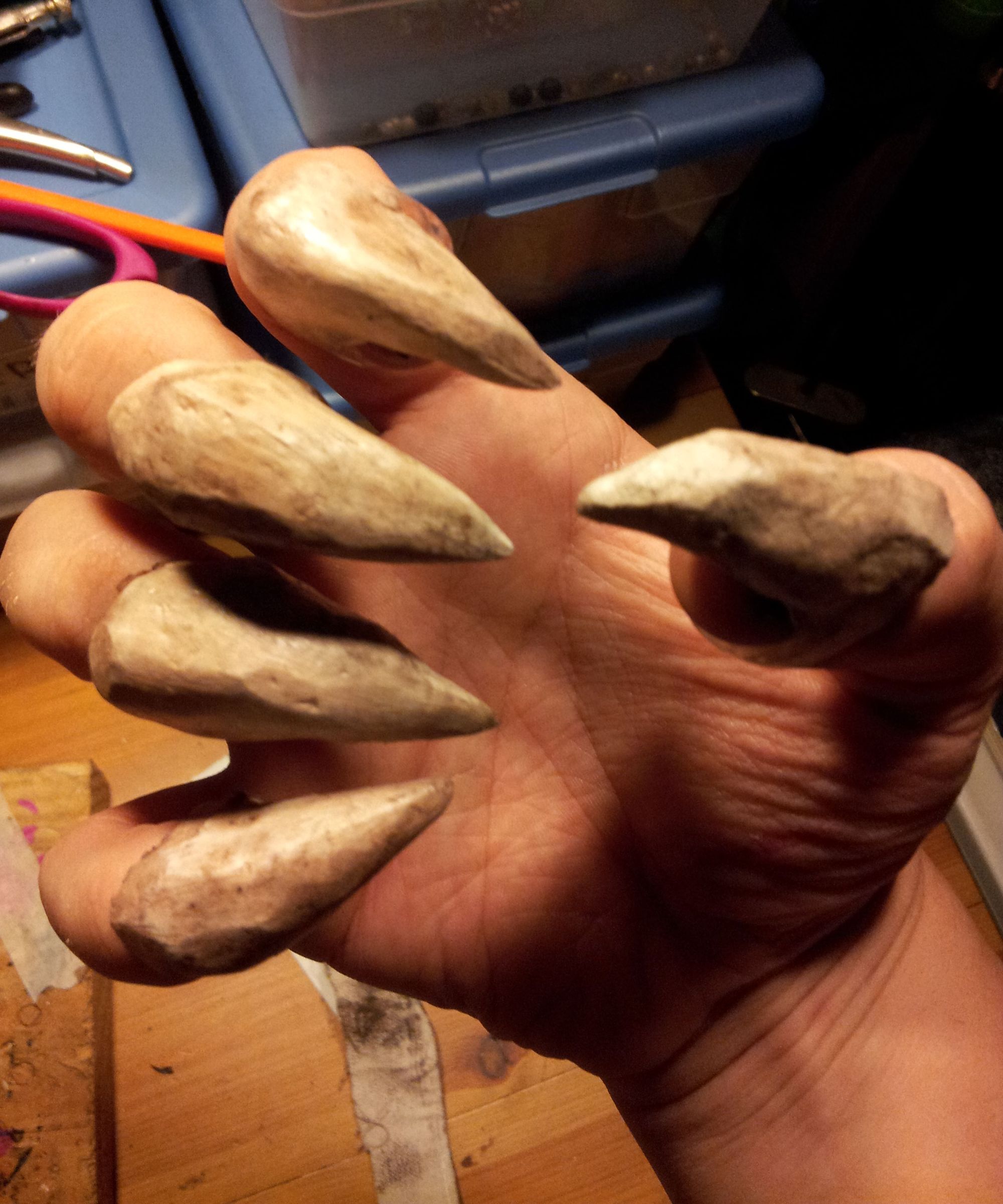 Monster Claws With Homemade Paper Clay