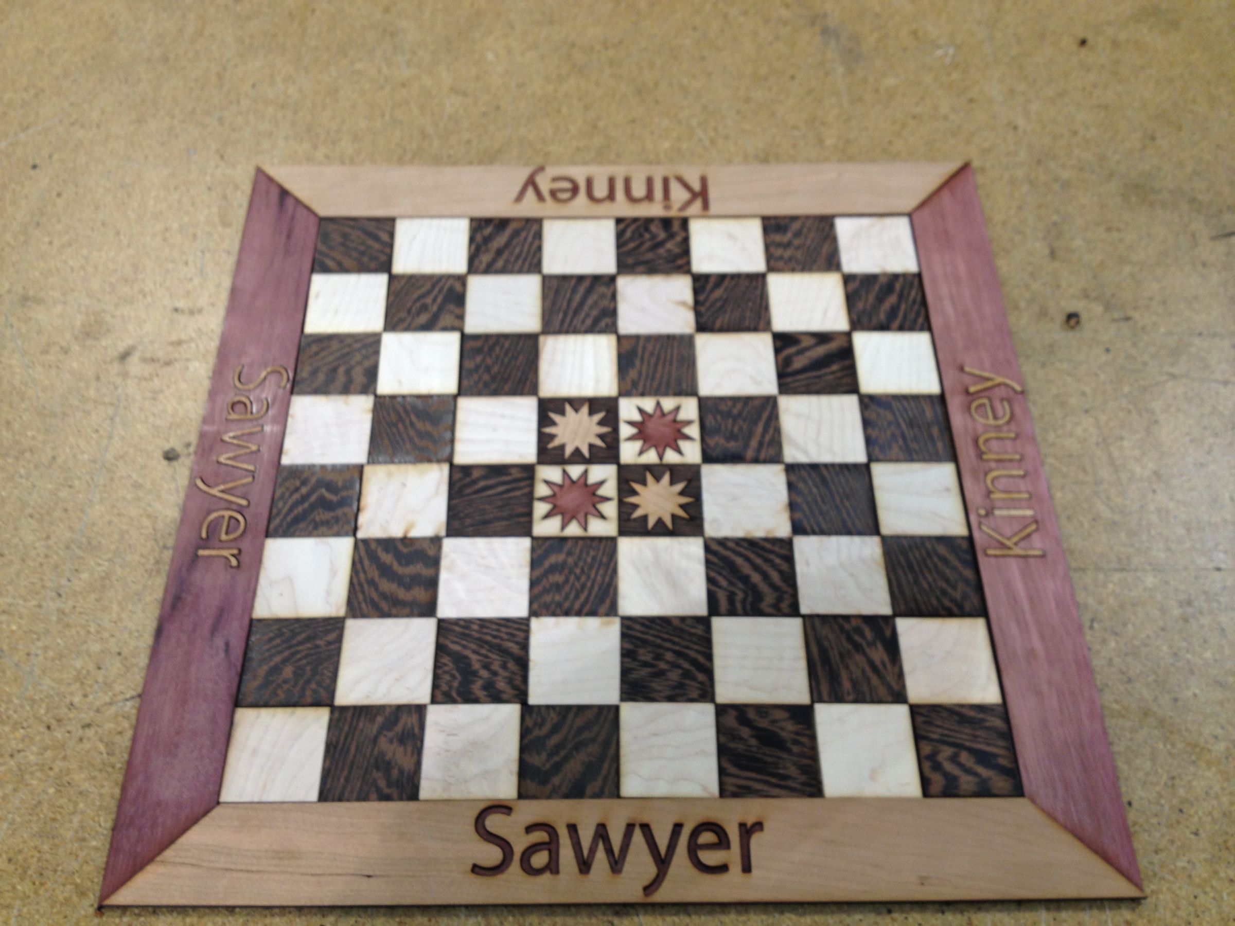 Laser-cut Personalized Chess Board