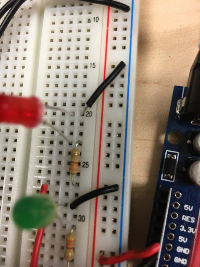 Connecting the LEDs to the Breadboard