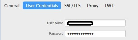 Enter the User Credential Information