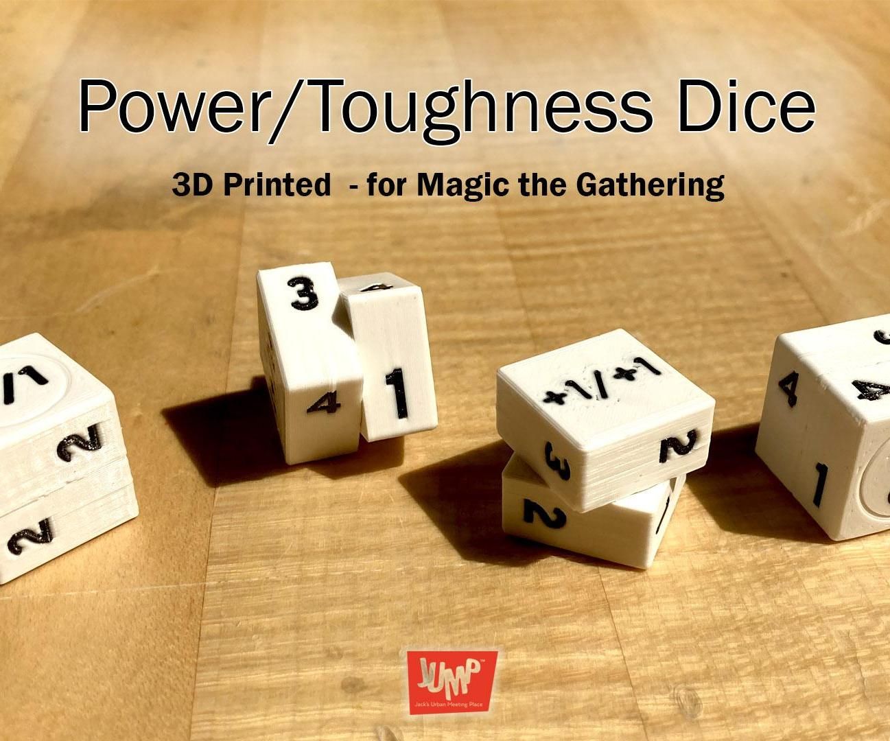 3D Printed Power and Toughness Dice for Magic the Gathering