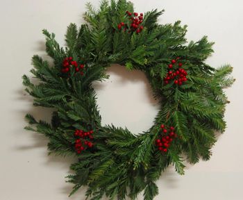 home-made rustic christmas wreath