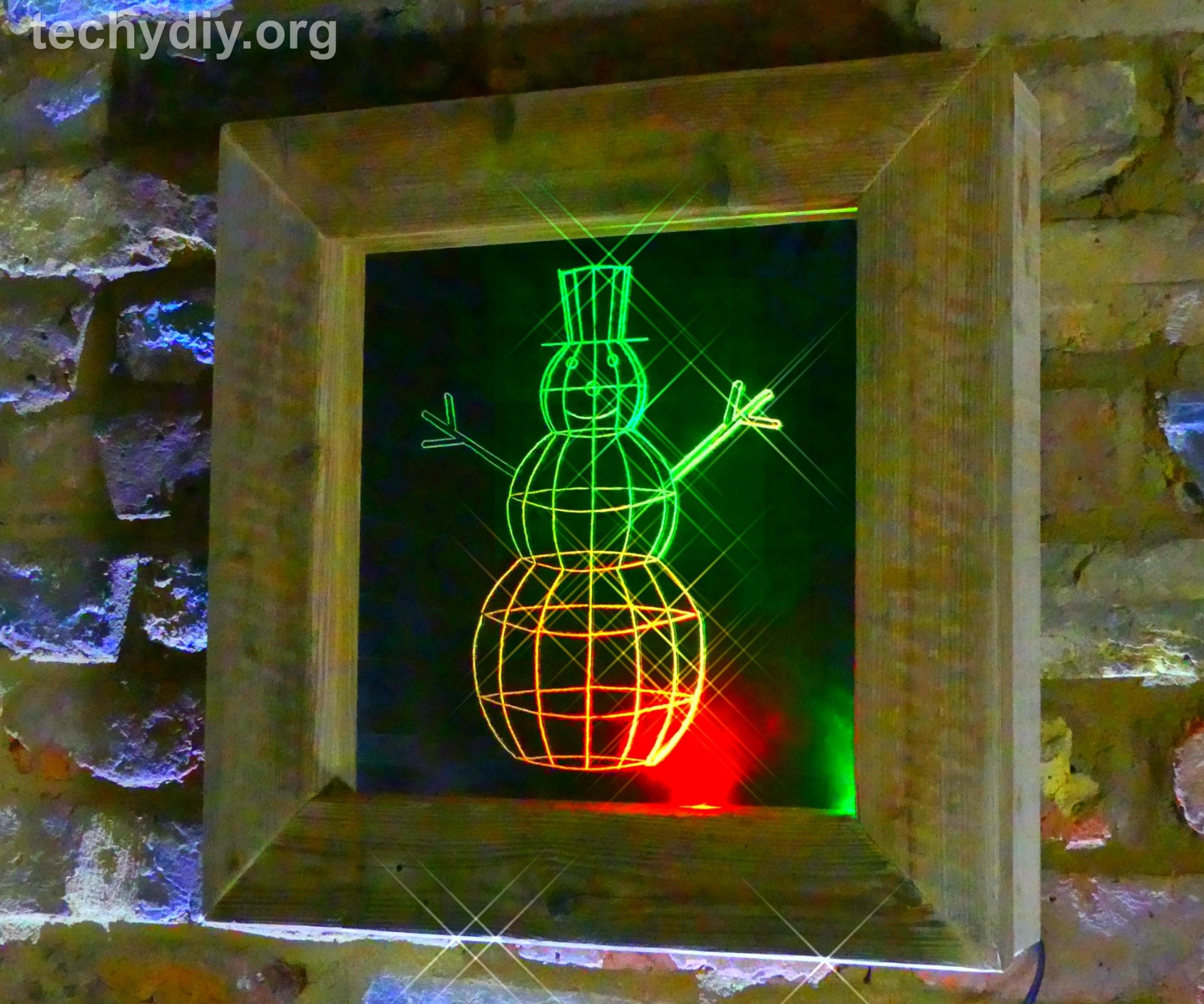 Snowman Led Edge Lit Mirror Sign