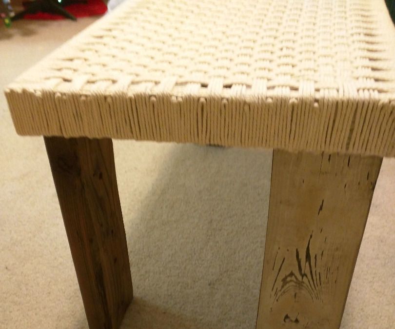 Woven Top Coffee Table from scrap