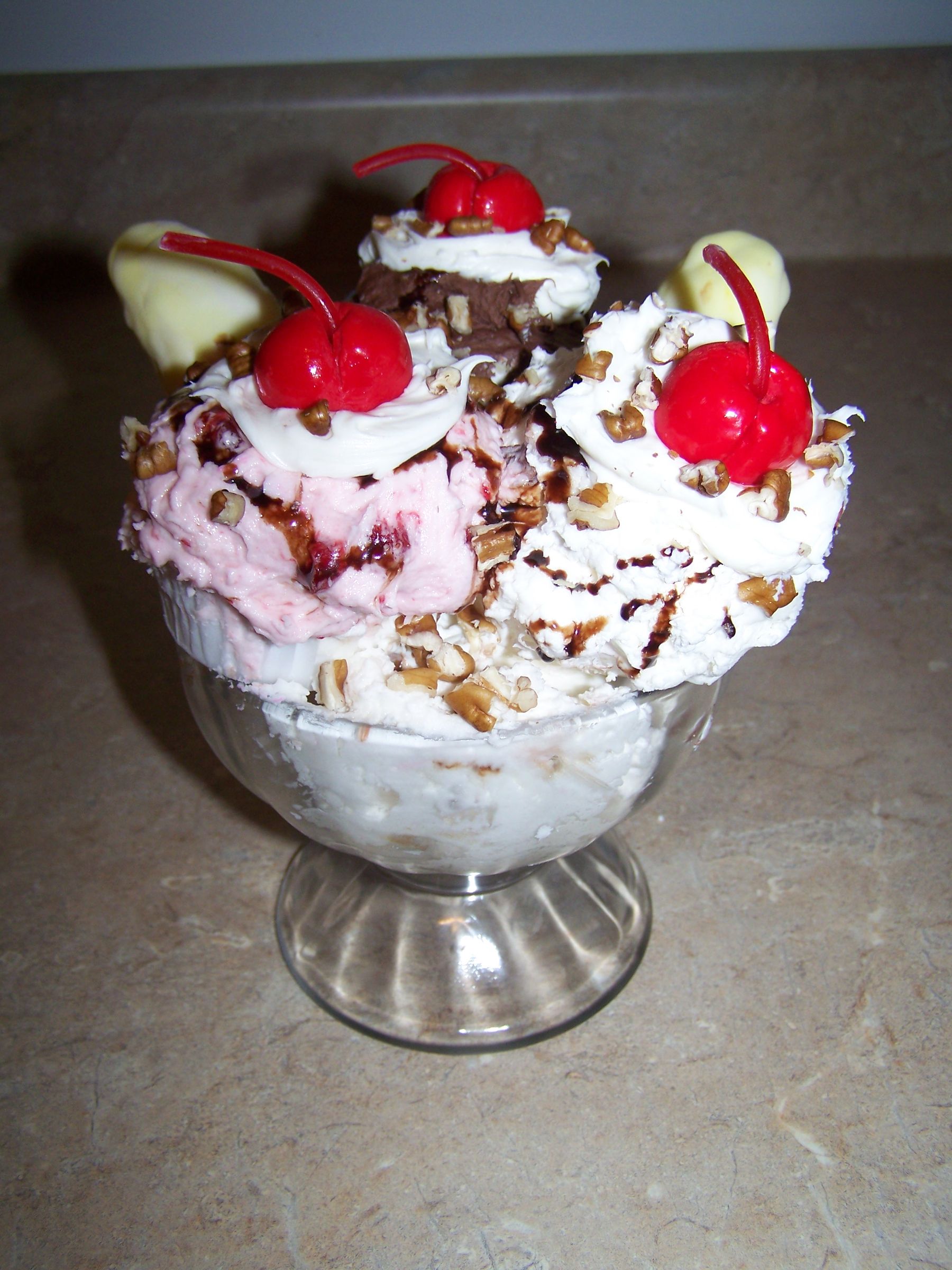 April fools banana split cupcake sundae