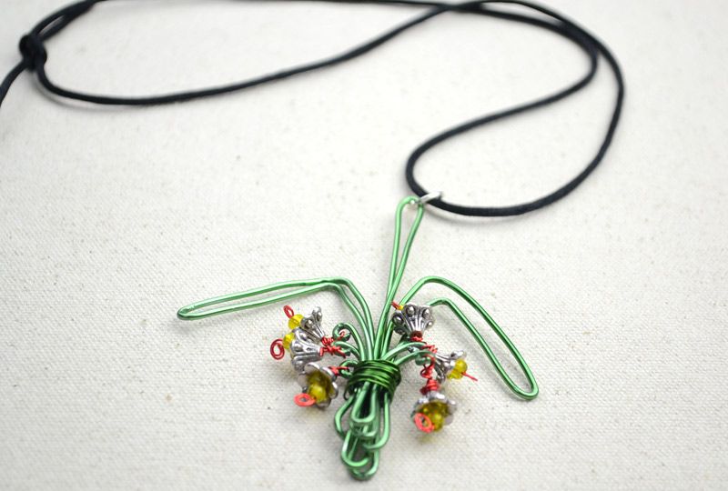 Handcrafted Necklace With Lilac Pendant