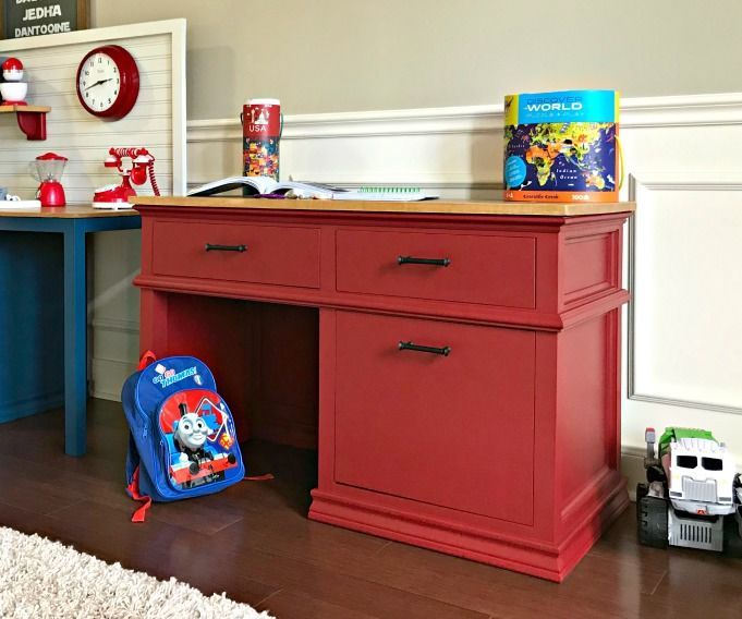 DIY Wooden Kids Desk With Drawers