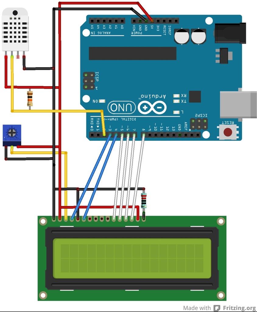 Arduino Temp/Humidity With LCD and Web Interface : 9 Steps - Instructables