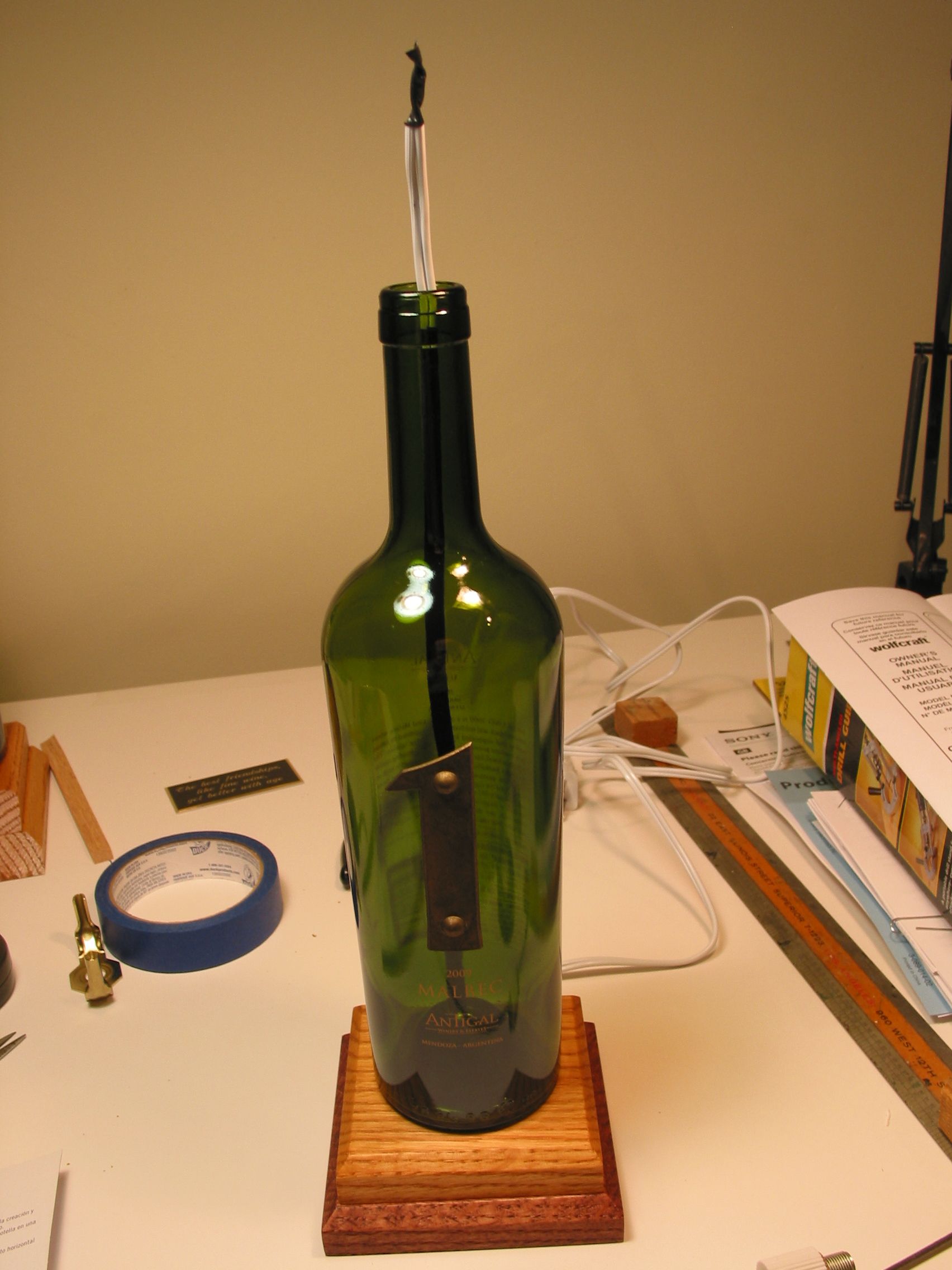 4 Easy Steps to Creating a Unique Wine Bottle Lamp : 6 Steps (with ...