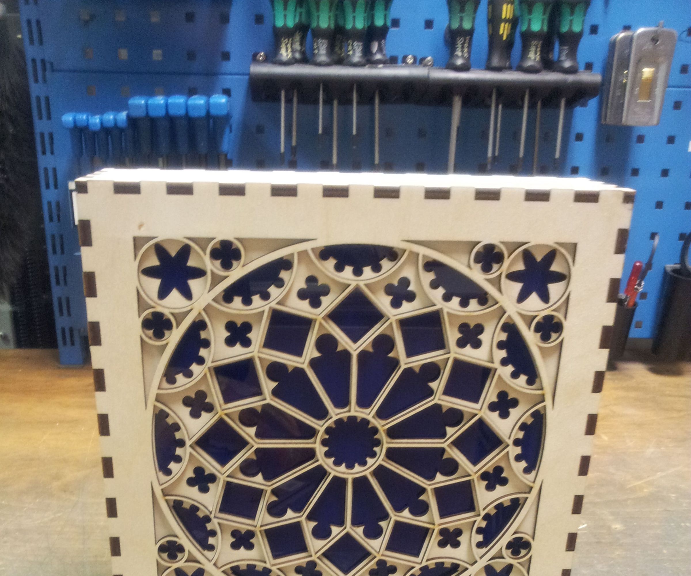Rose Window Themed Night Light
