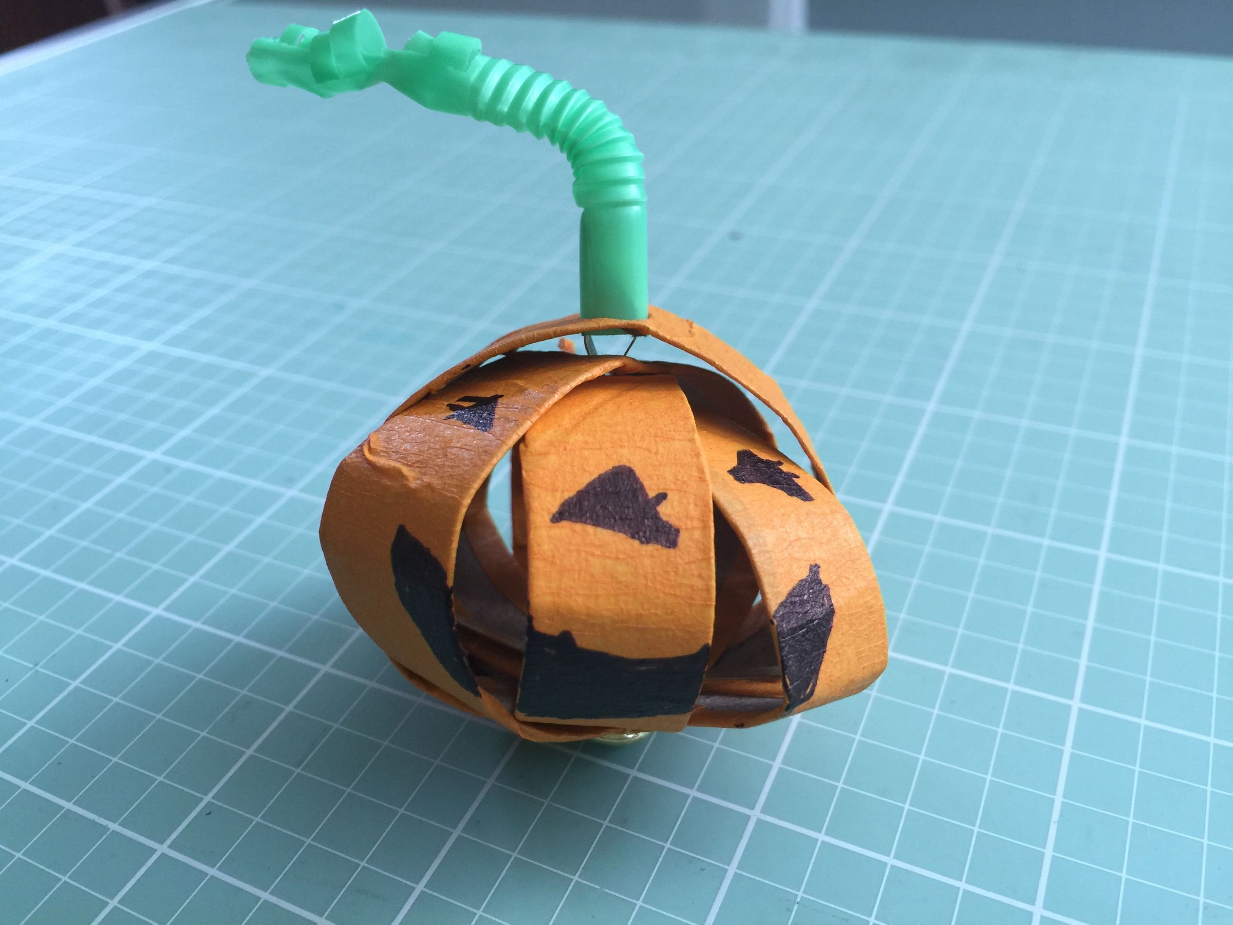 Jack-O Lantern Made Out Of Toilet Paper Rolls