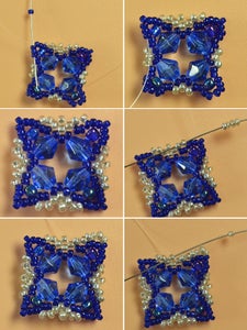 Make the Fifth Part of the Blue Glass and Seed Bead Bracelet