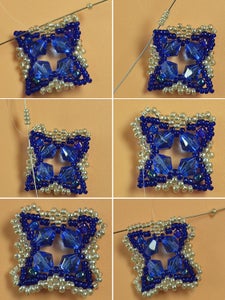 Make the Sixth Part of the Blue Glass and Seed Bead Bracelet